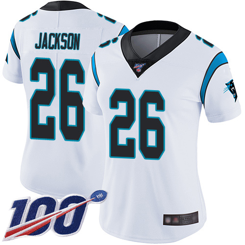 Carolina Panthers Limited White Women Donte Jackson Road Jersey NFL Football #26 100th Season Vapor Untouchable->carolina panthers->NFL Jersey